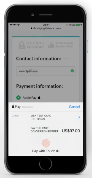 Touch ID - Applypay - Thrivecart